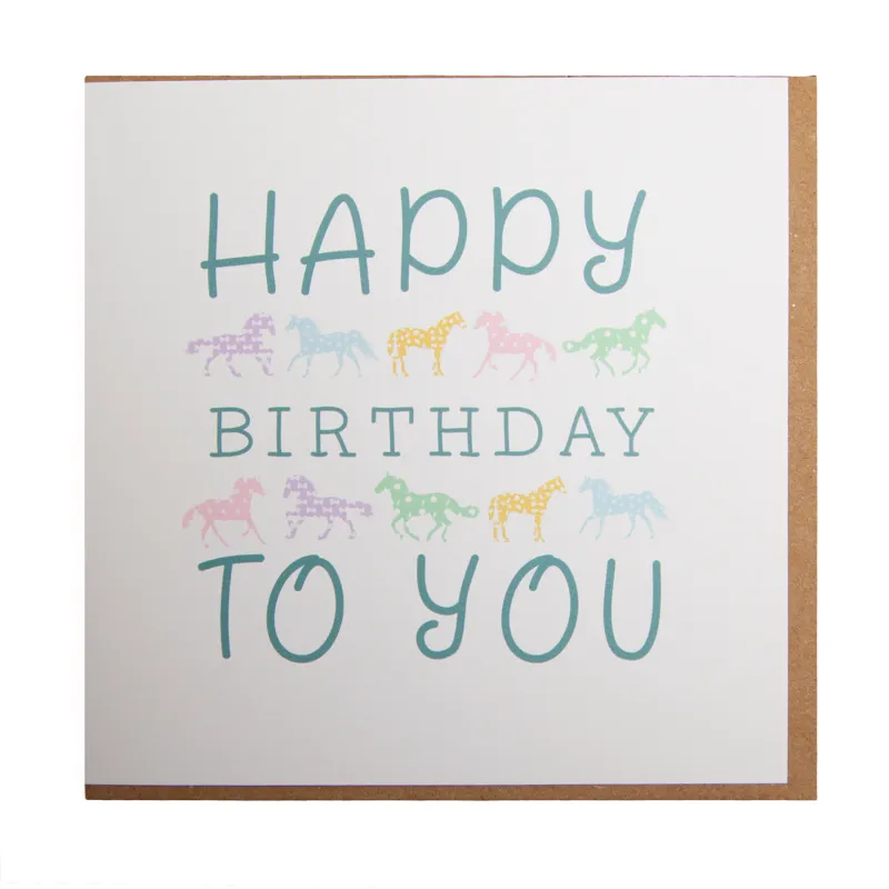 Gubblecote Greetings Card Teal Happy Birthday